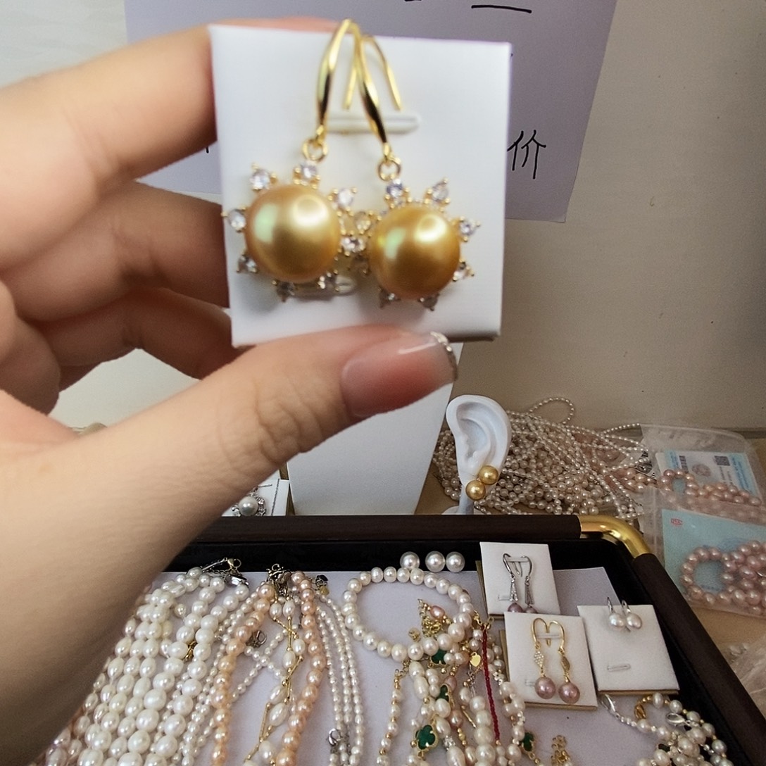 耳饰合金淡水珍珠