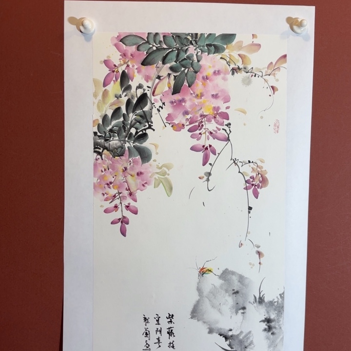 国画听兰老师花鸟