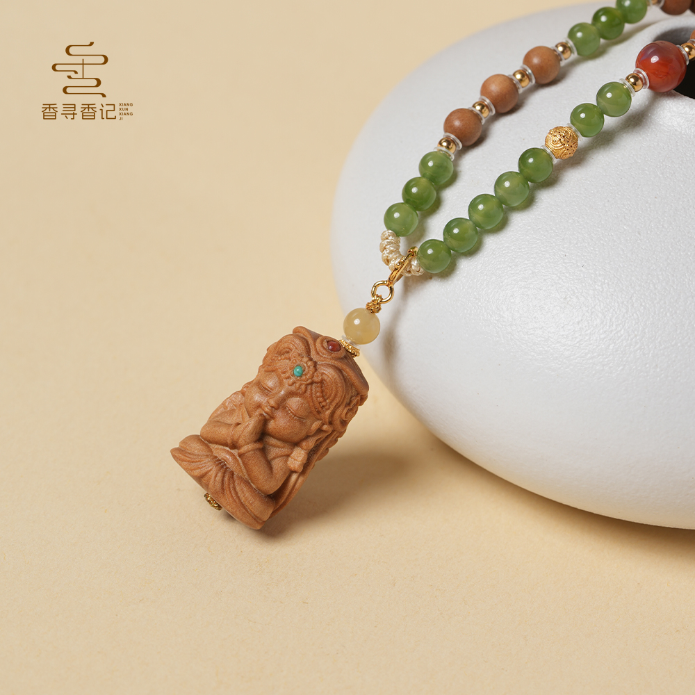 【香寻】印度老山檀香度母吊坠和田玉挂脖吊坠