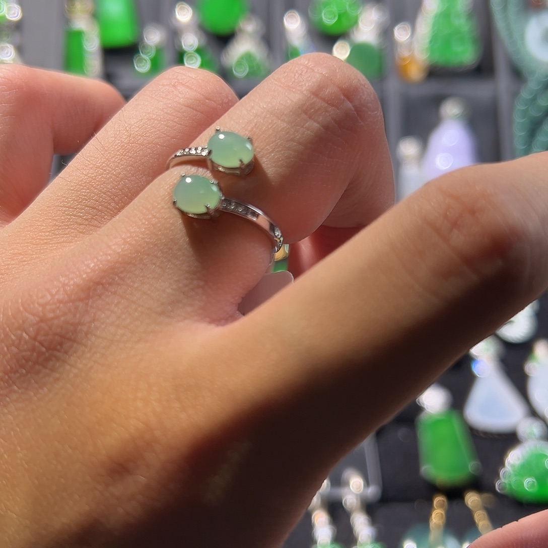 翡翠银S925镶嵌戒指