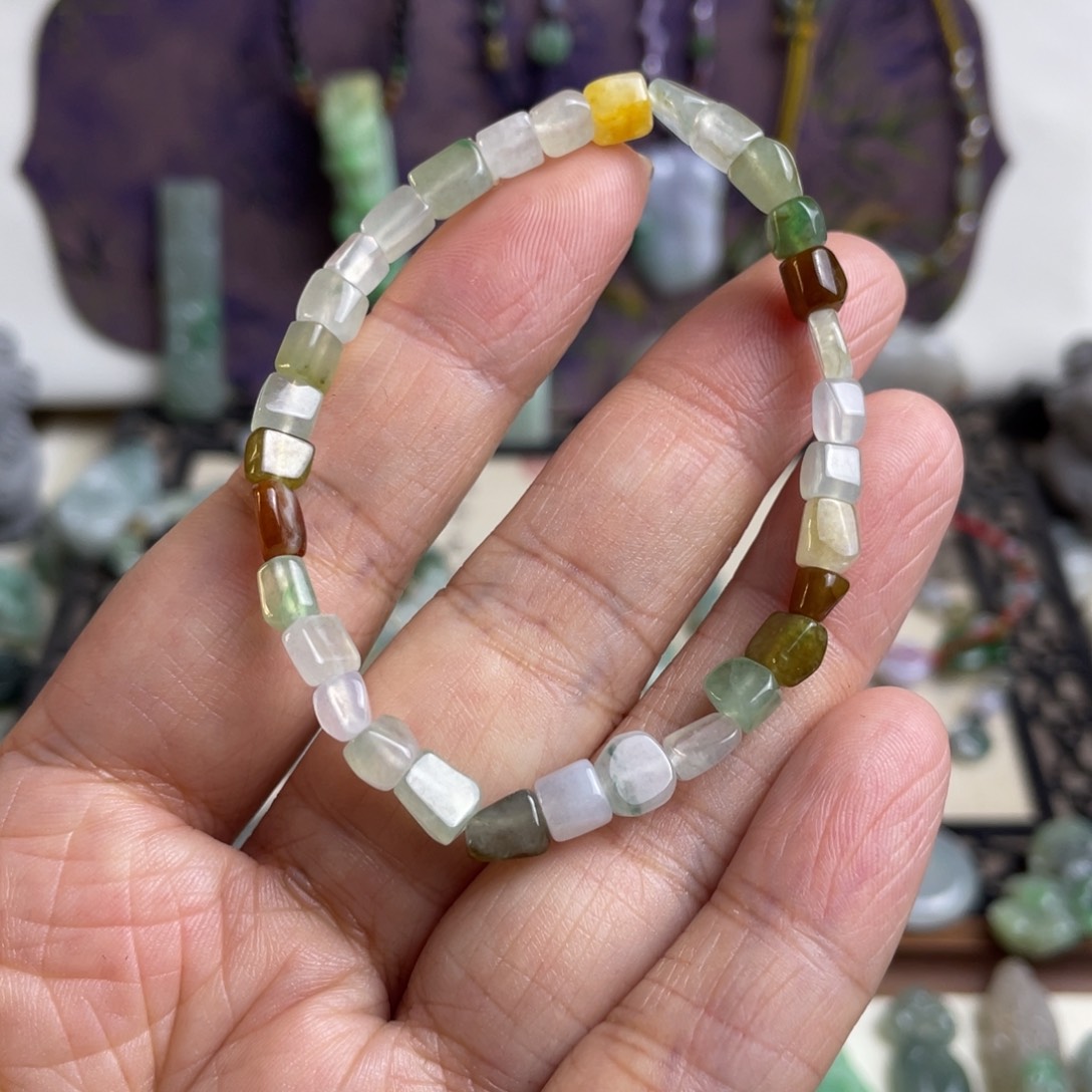 翡翠未镶嵌手链小随行糖果手链