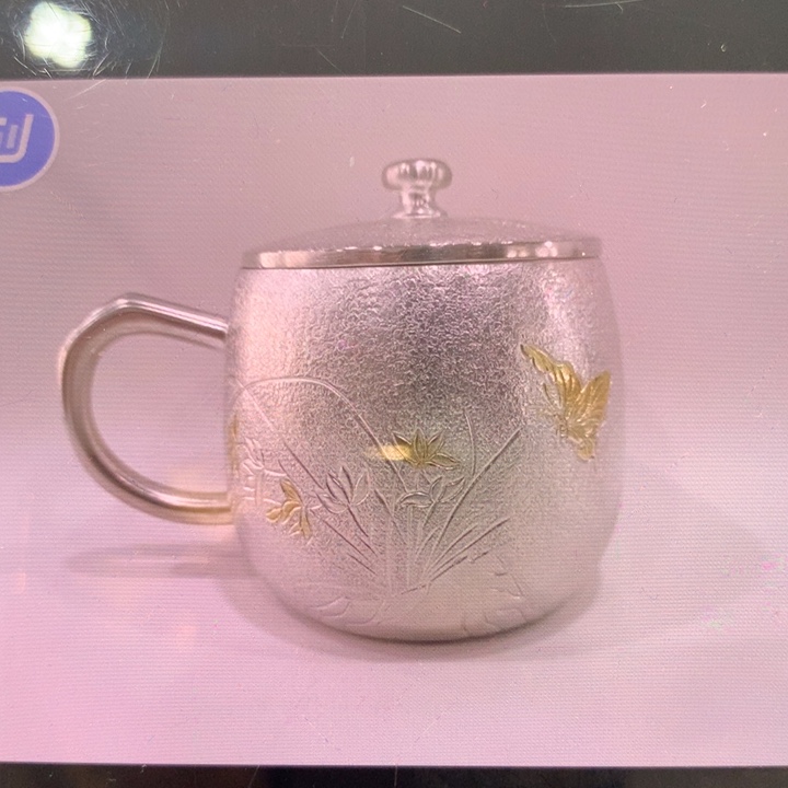 爱****咩足银999兰花马克杯350容量