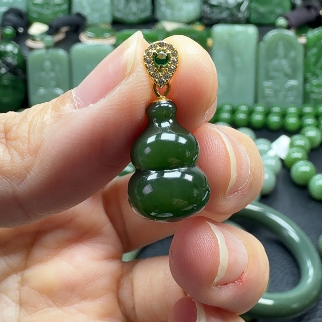 和田玉银S925镶嵌颈饰