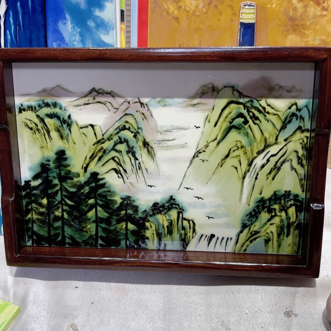 瓷片23.3.33.3老榆木实木茶台