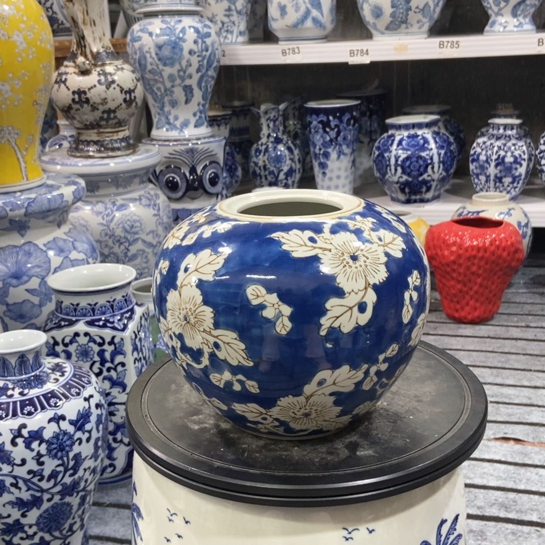 摆件轻微微瑕手绘釉下彩