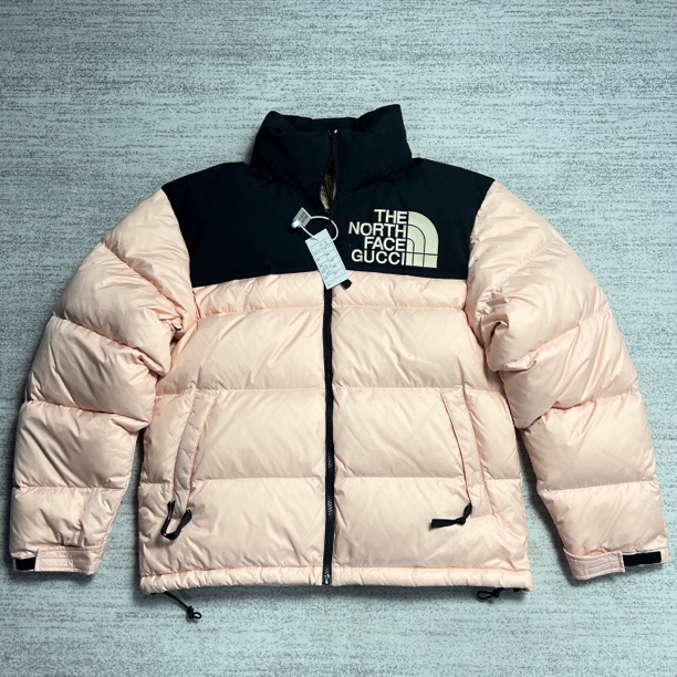 99新 GUCCI/古驰 tnf北面联名the north face 黑粉色羽绒服 S