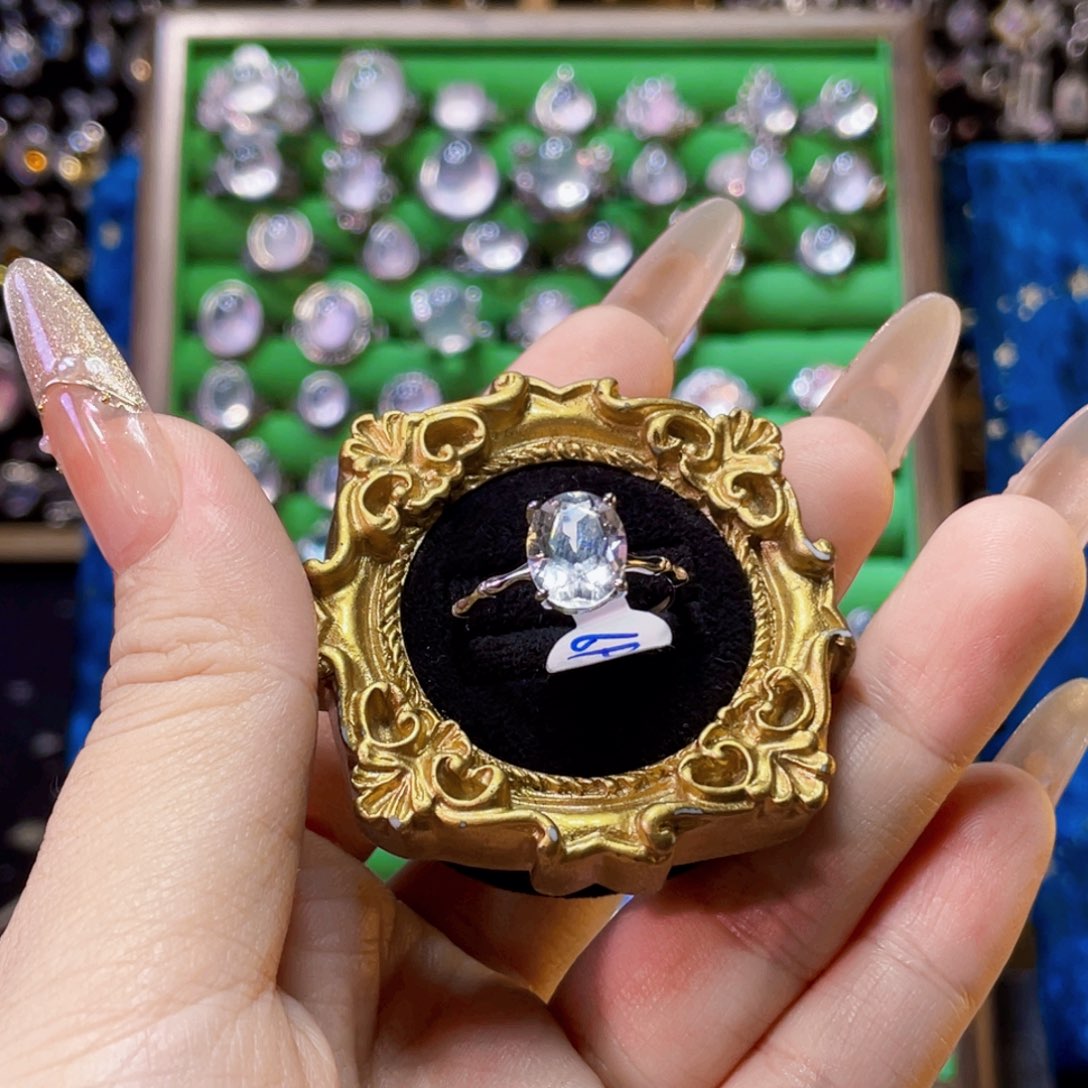 简***H925银白水简约托银戒指