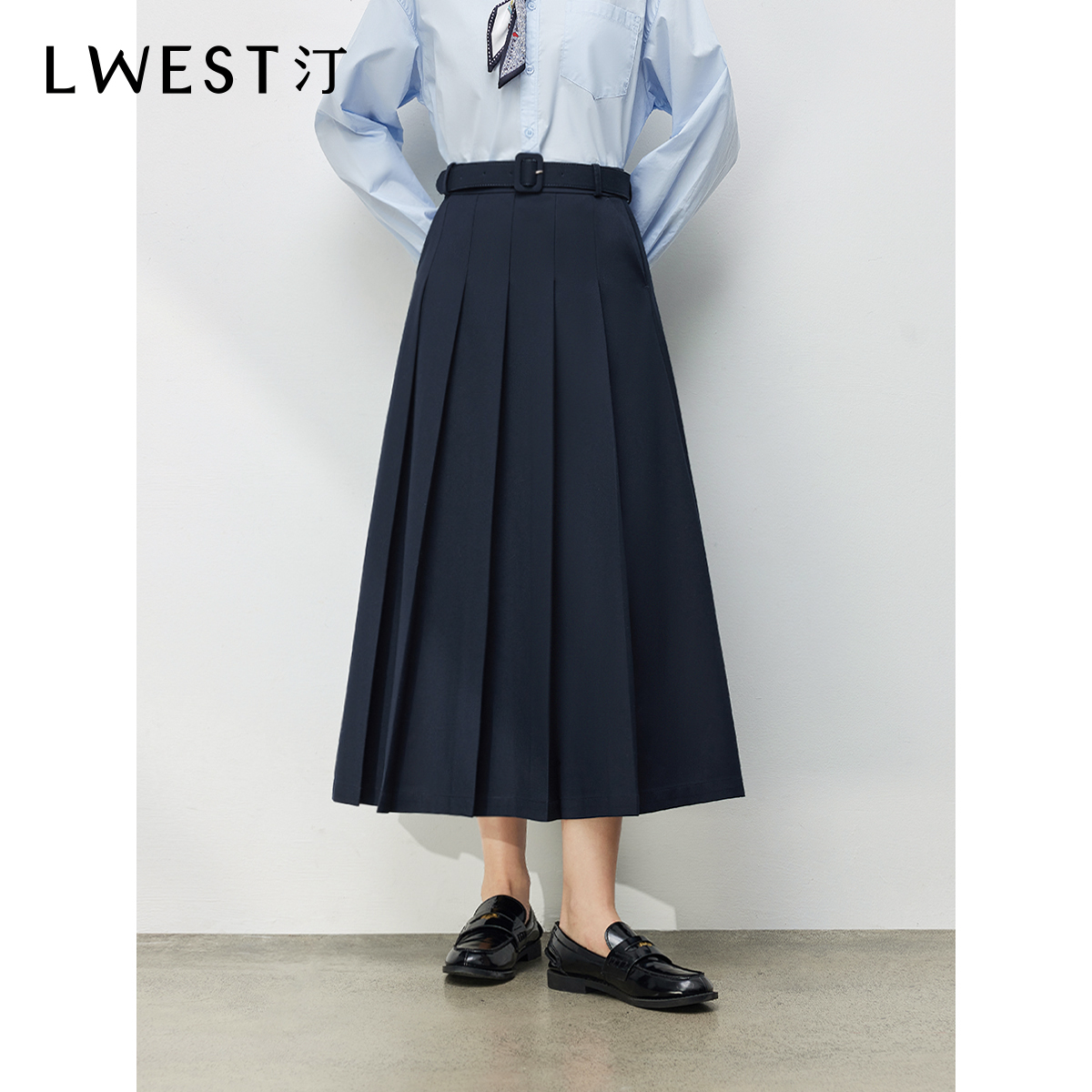 【小北专属】朗文斯汀高腰百褶减龄穿搭显瘦半身裙DTYQ5112D07039