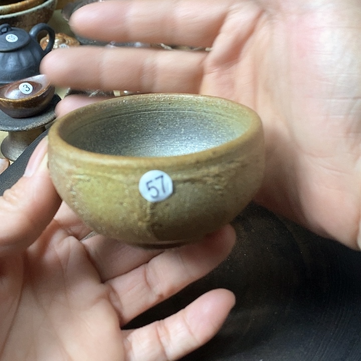 杯手工粗陶、柴烧茶器