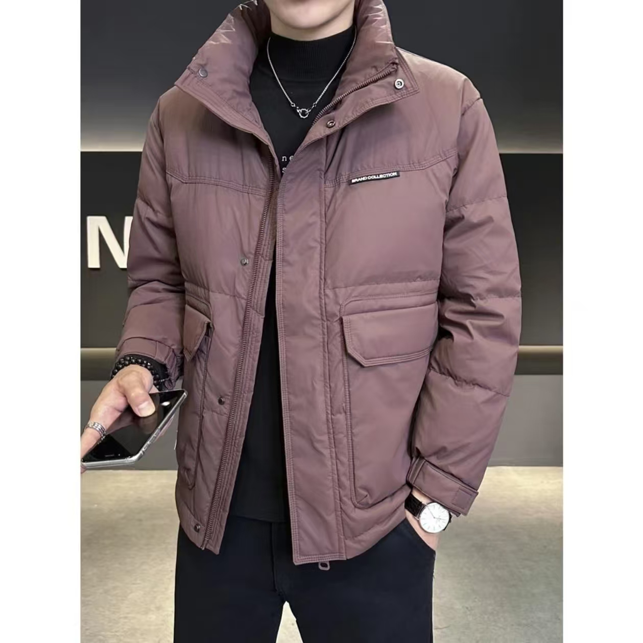 【国标羽绒服】2025新款男士休闲立领羽绒外套#2306