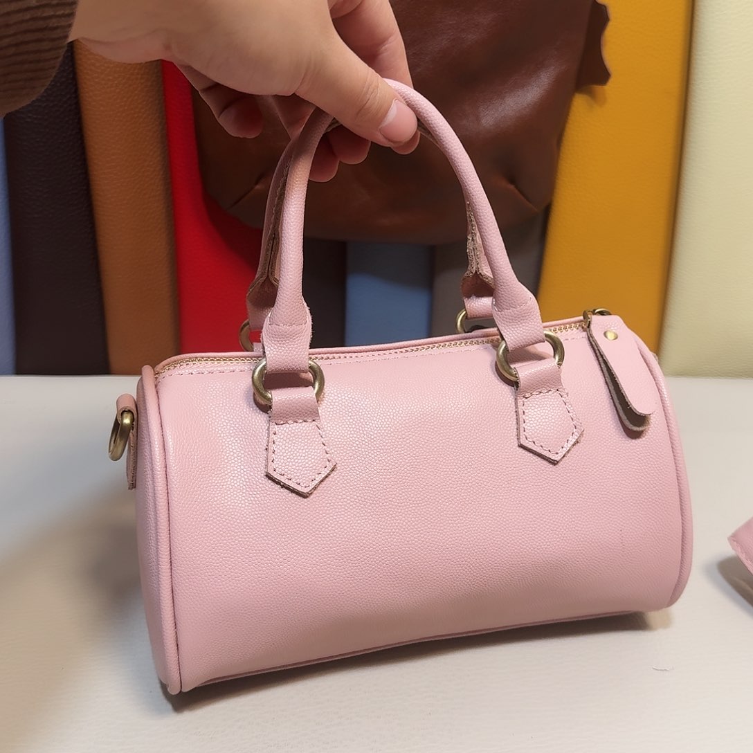 头层牛皮粉色真皮