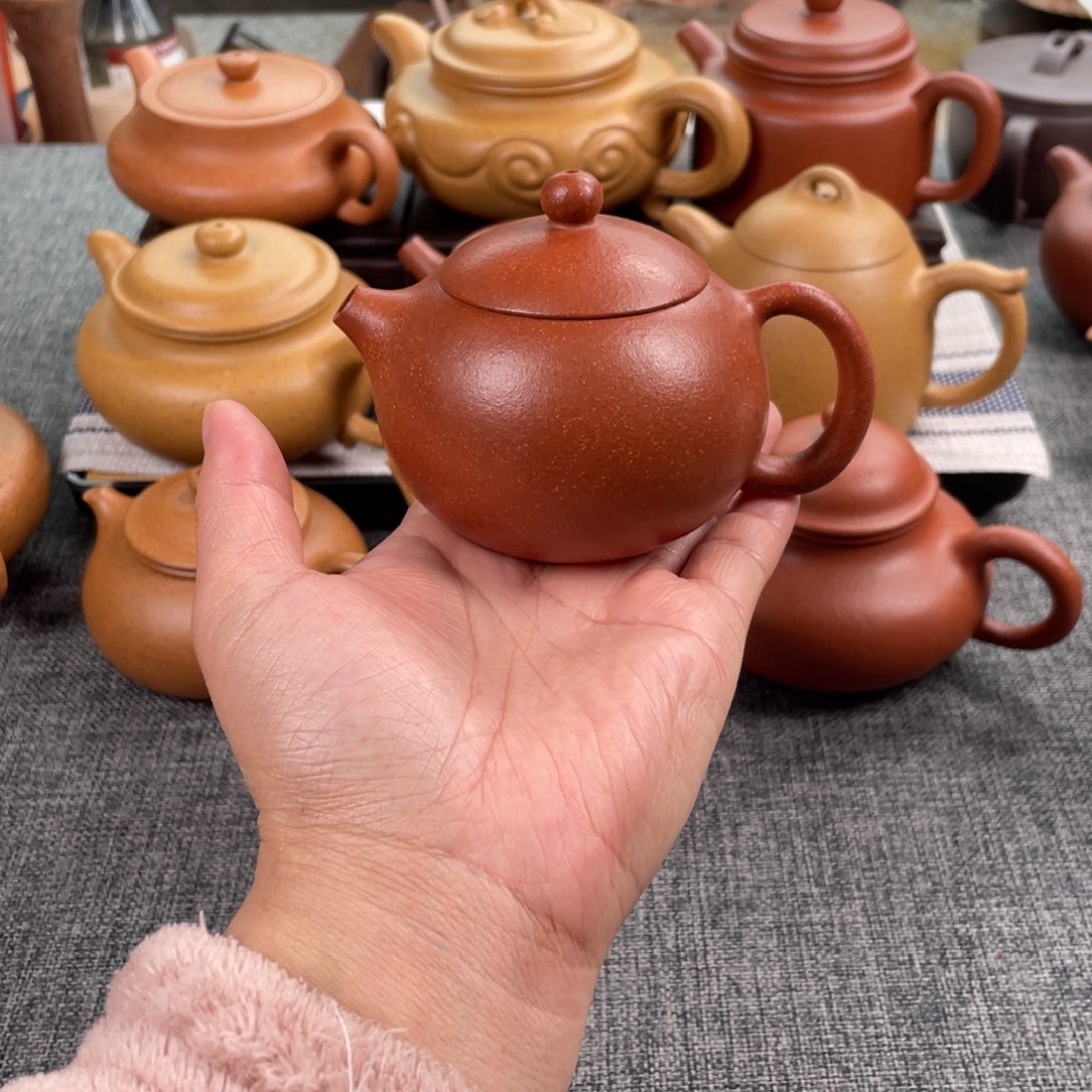 紫砂茶壶红降坡西施全手40目145