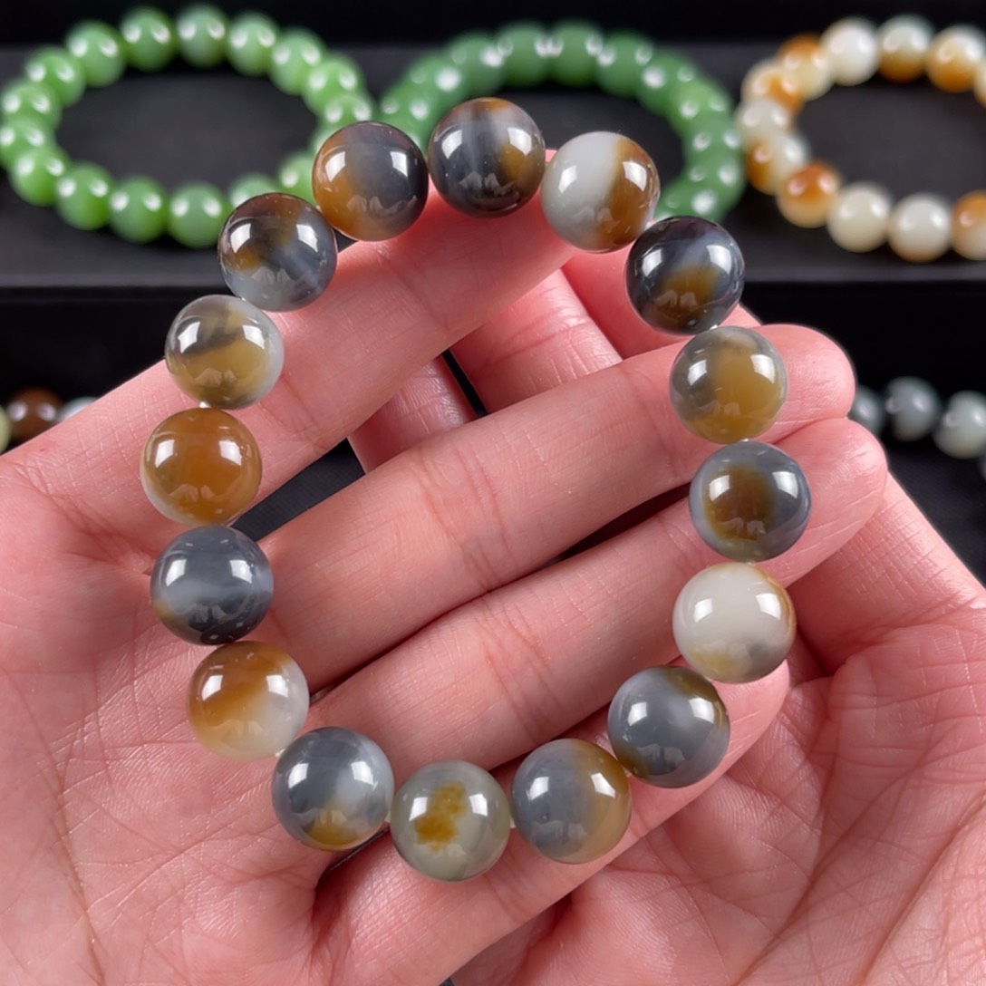 和田玉手串未镶嵌疯*者卡12楼兰