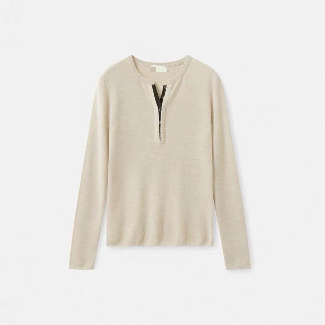 【】简洁松弛假两件针织衫 8331