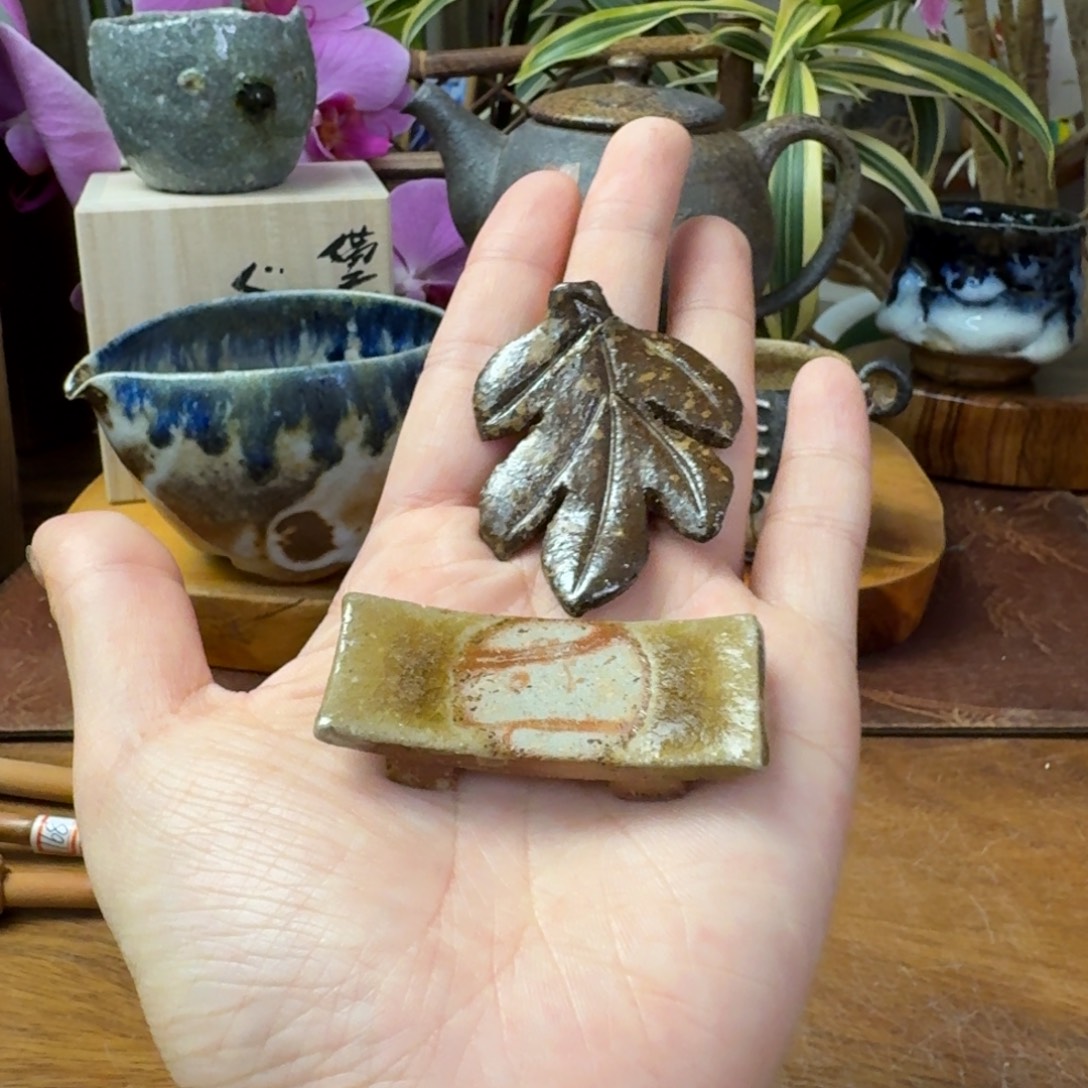 ****饭安田龙彦备前烧筷置福利一口价