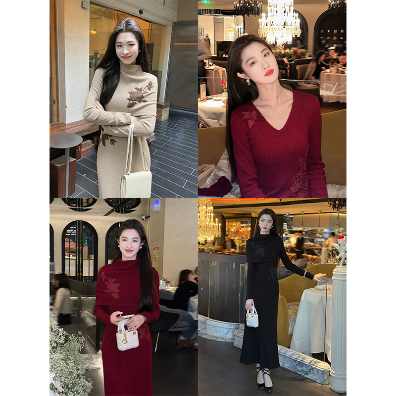 凌茜恣禾【秋意浓】新中式春秋百搭三色轻奢时尚气质旗袍裙