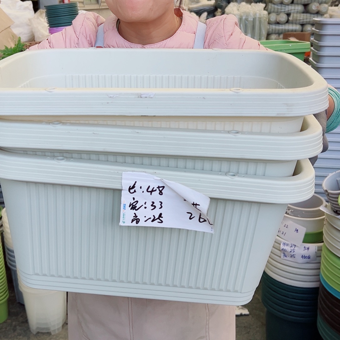 菜盆500#米白色3个无托