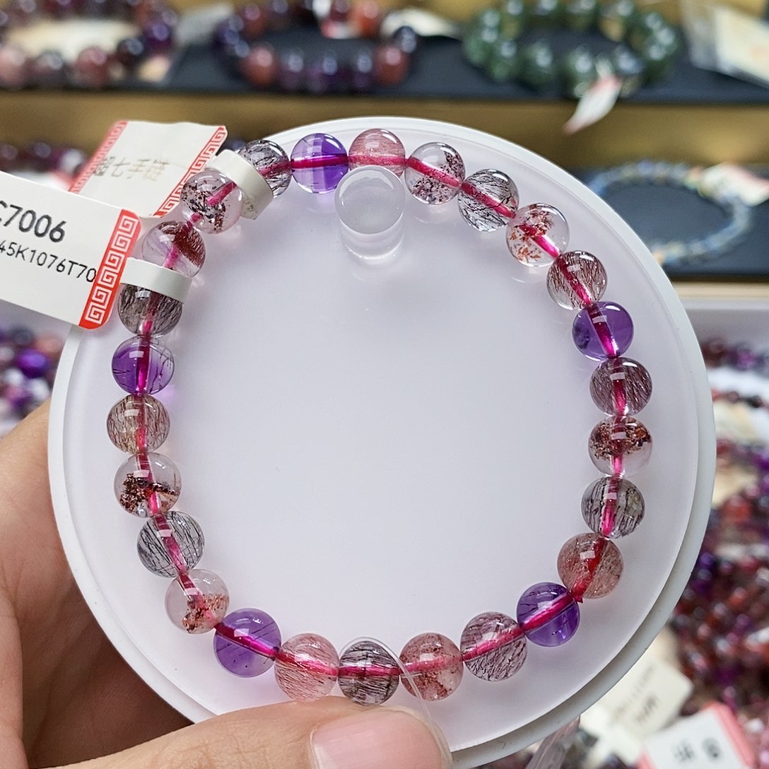 未镶嵌手链水晶透体超七7m+ C7006