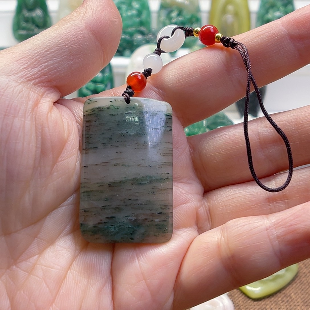 独山玉未镶嵌平安无事车挂包坠钥匙坠