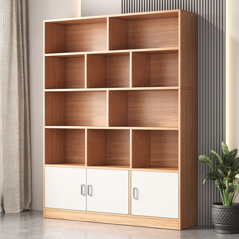 实木书架落地置物架靠墙客厅置物柜家用储物柜收纳柜子展示柜书柜