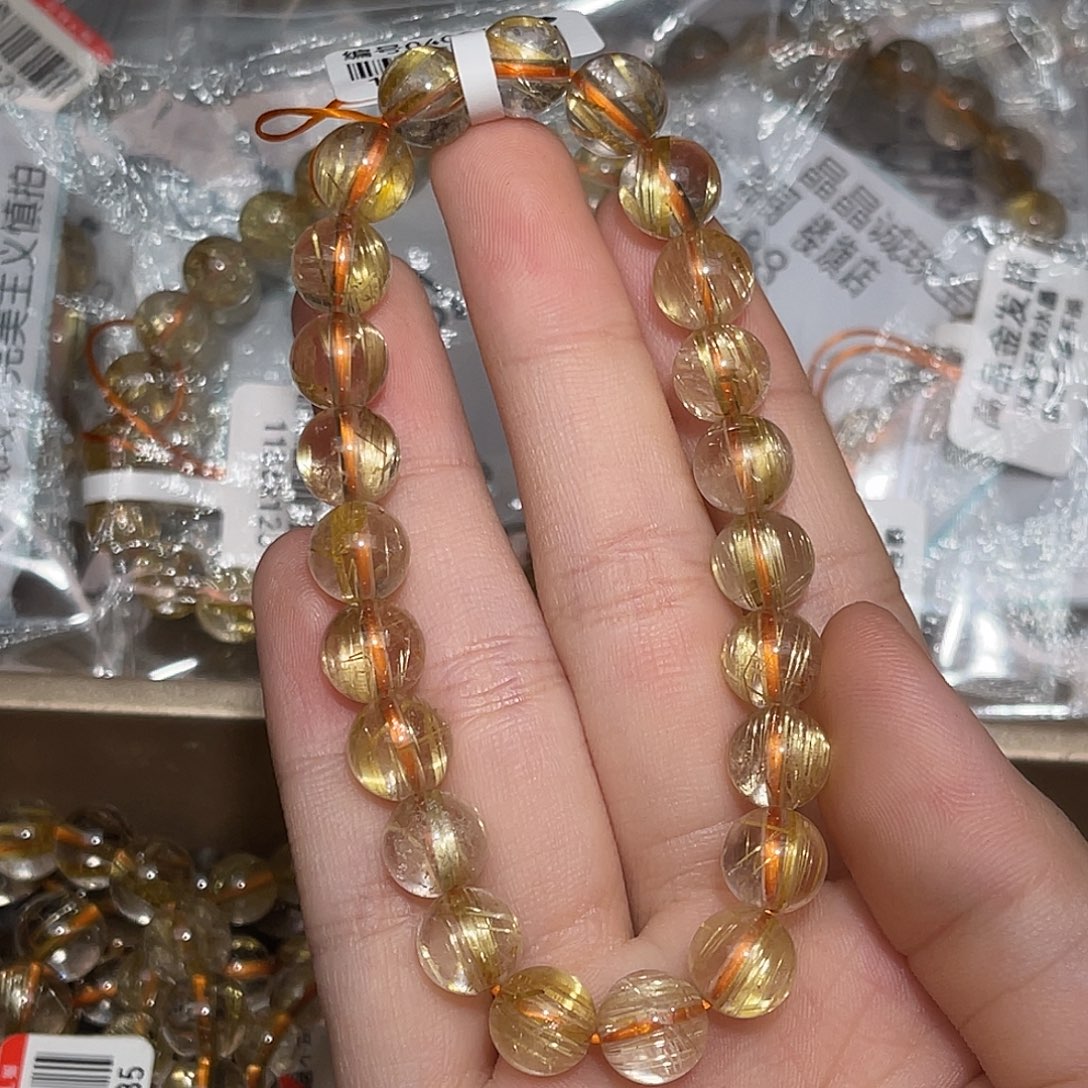 *****未镶嵌手链水晶金发晶8.8mm