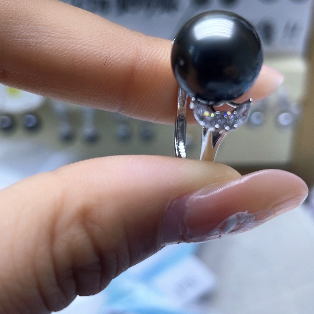 海水珍珠戒指银S925镶嵌