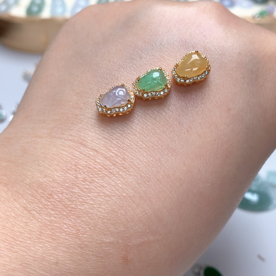 缘***此翡翠银S925镶嵌颈饰翡翠如意