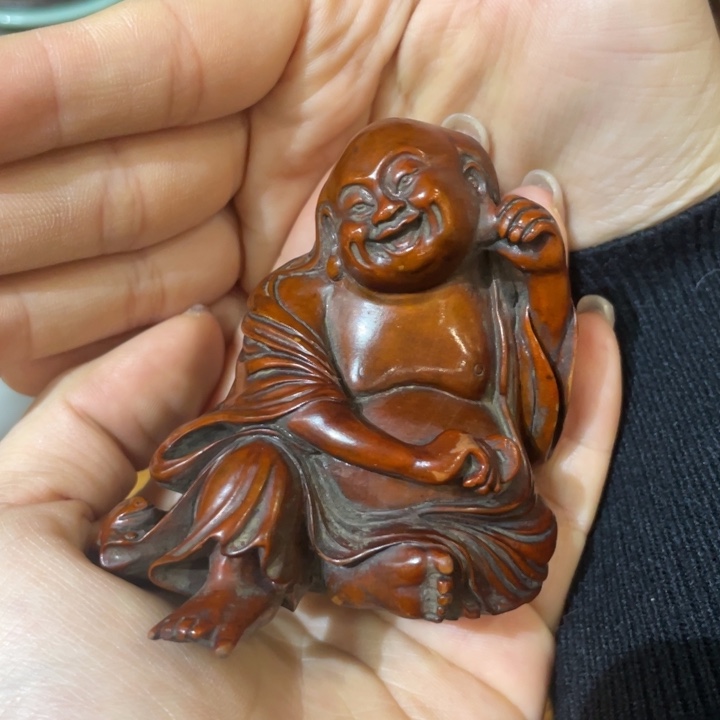 刘海黄杨木茶道具摆件