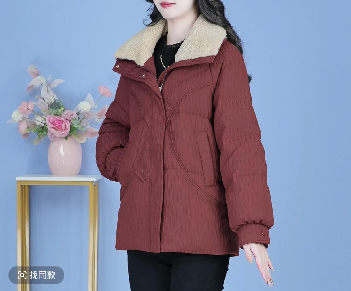 常规保暖拼棉服棉衣冬装休闲韩版宽松外套秋冬连帽冬季女士4