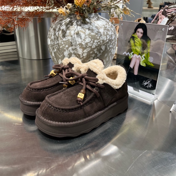玛莎玛索929-1袋鼠鞋包头系带勃肯女款新款加绒毛毛鞋懒人一脚蹬