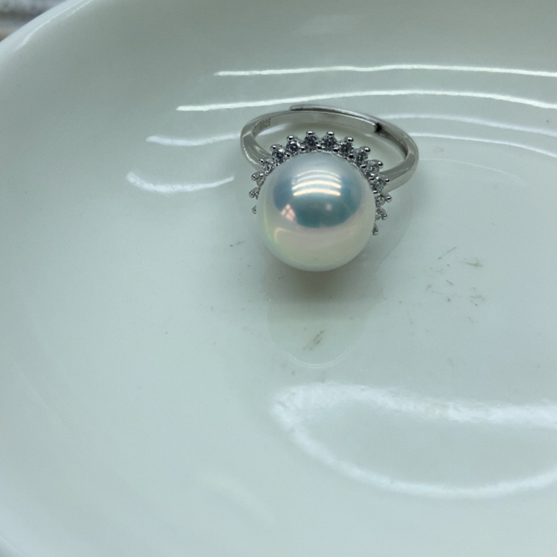 淡水珍珠戒指银S925镶嵌