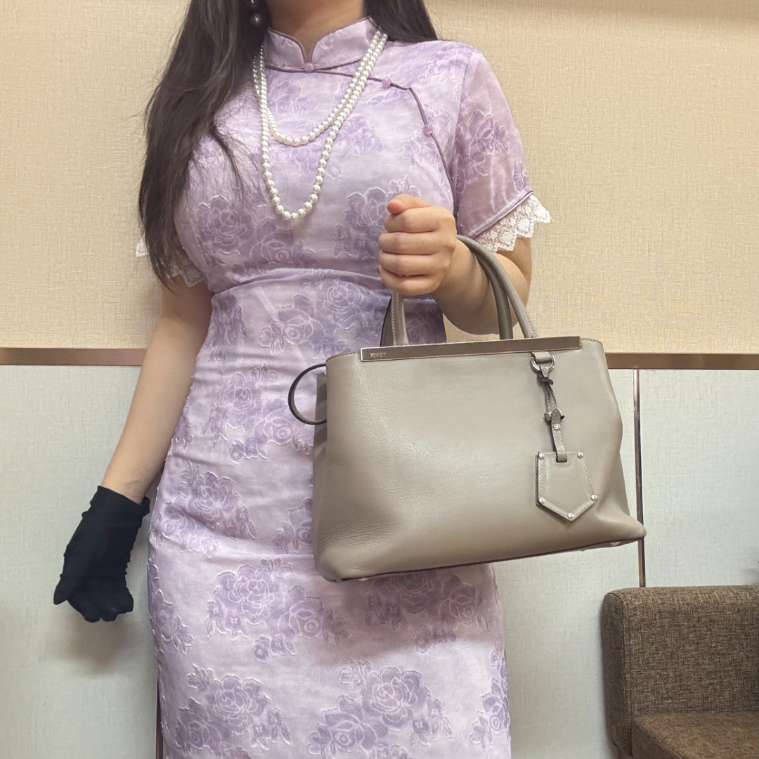 95新 FENDI/芬迪 灰色单肩手提包/云海优选