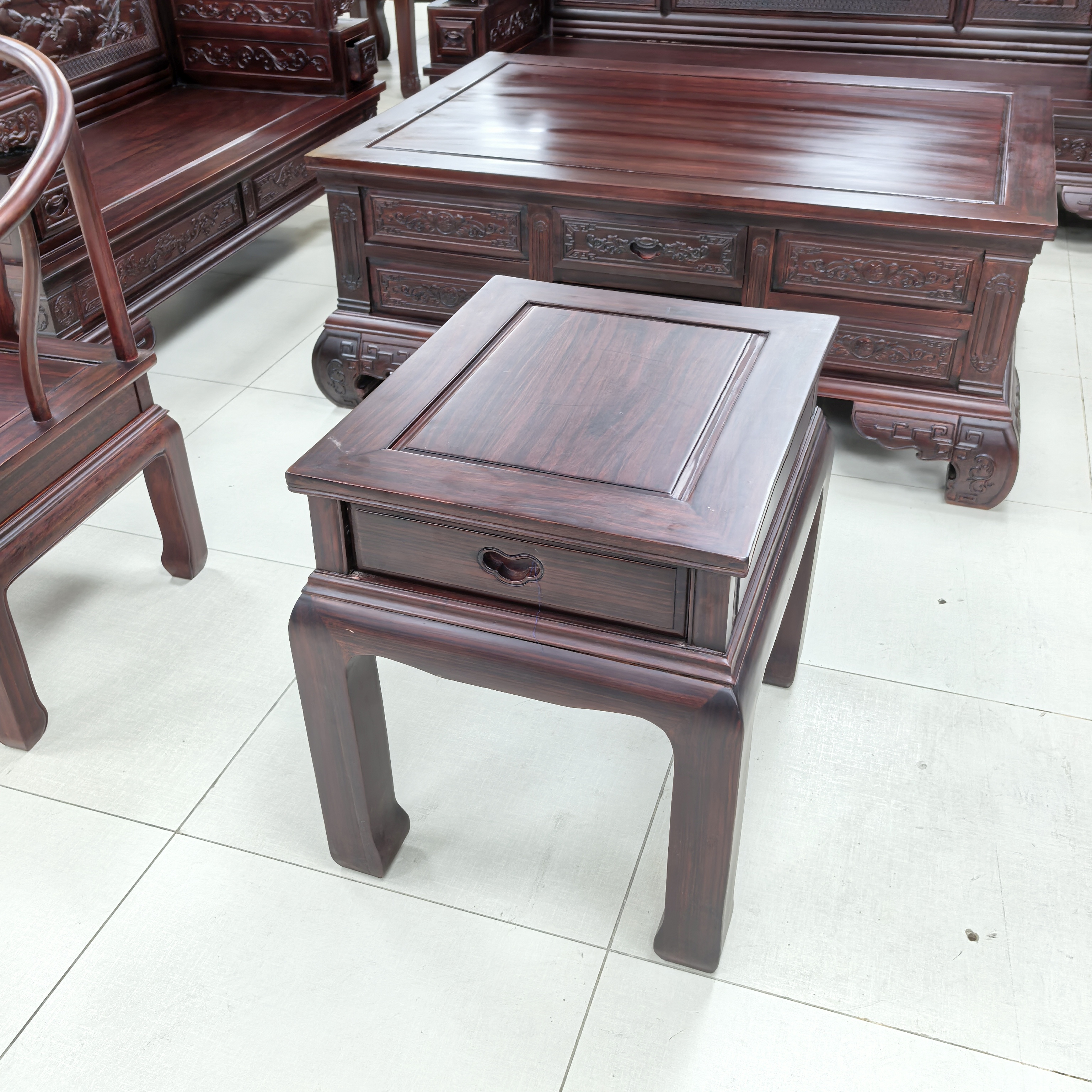 （长48*宽58*高59）角几酸枝木中式仿古茶几沙发平几小凳子实木角几