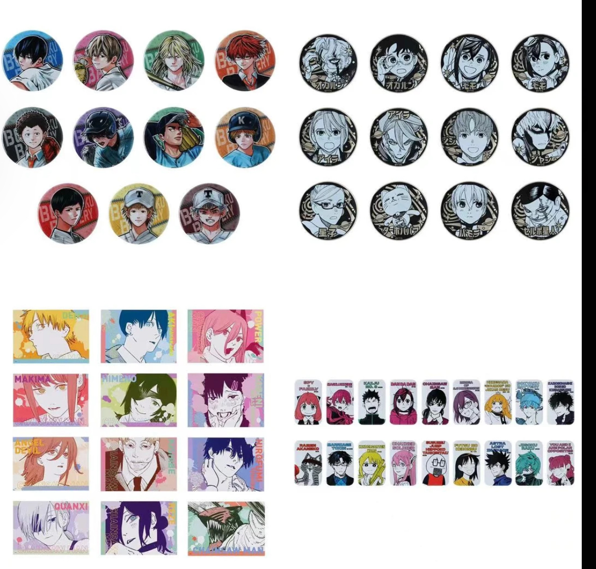 js十周年 失忆投捕忘八原画吧唧胆大党雕金电锯人原画卡盲盒