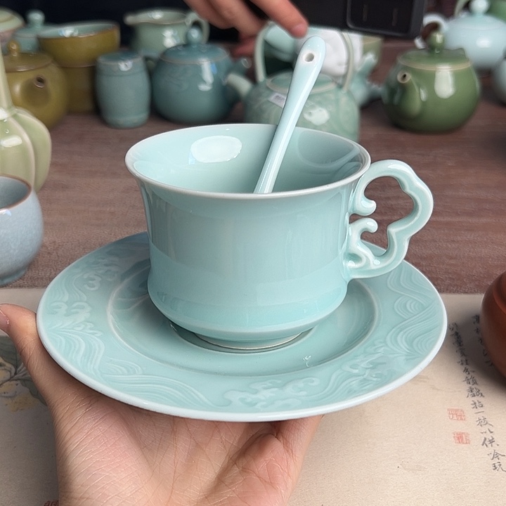 龙泉云间青瓷小米茶器