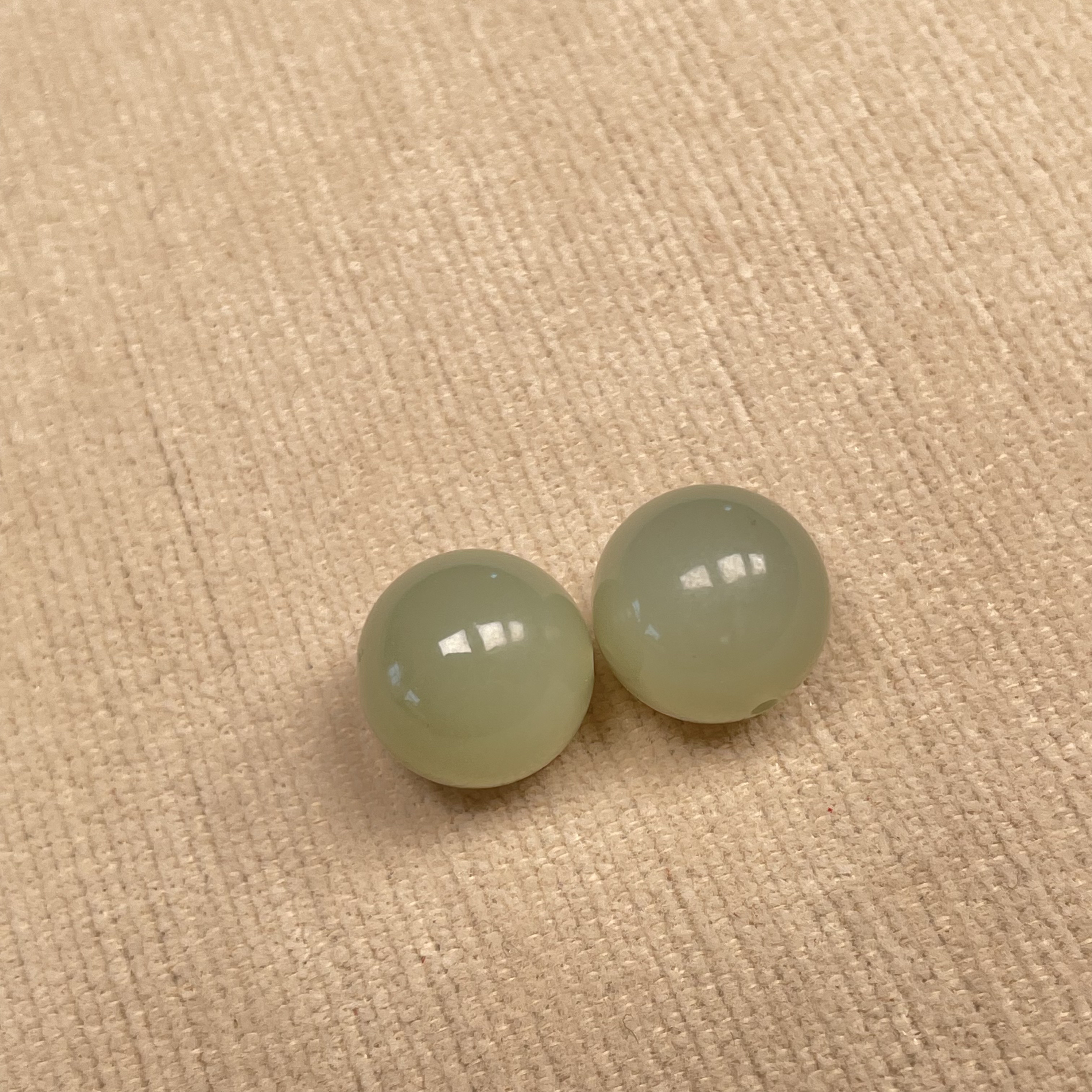 【莫泊桑114】DIY散珠晴水和田玉12mm（多样性发其一）