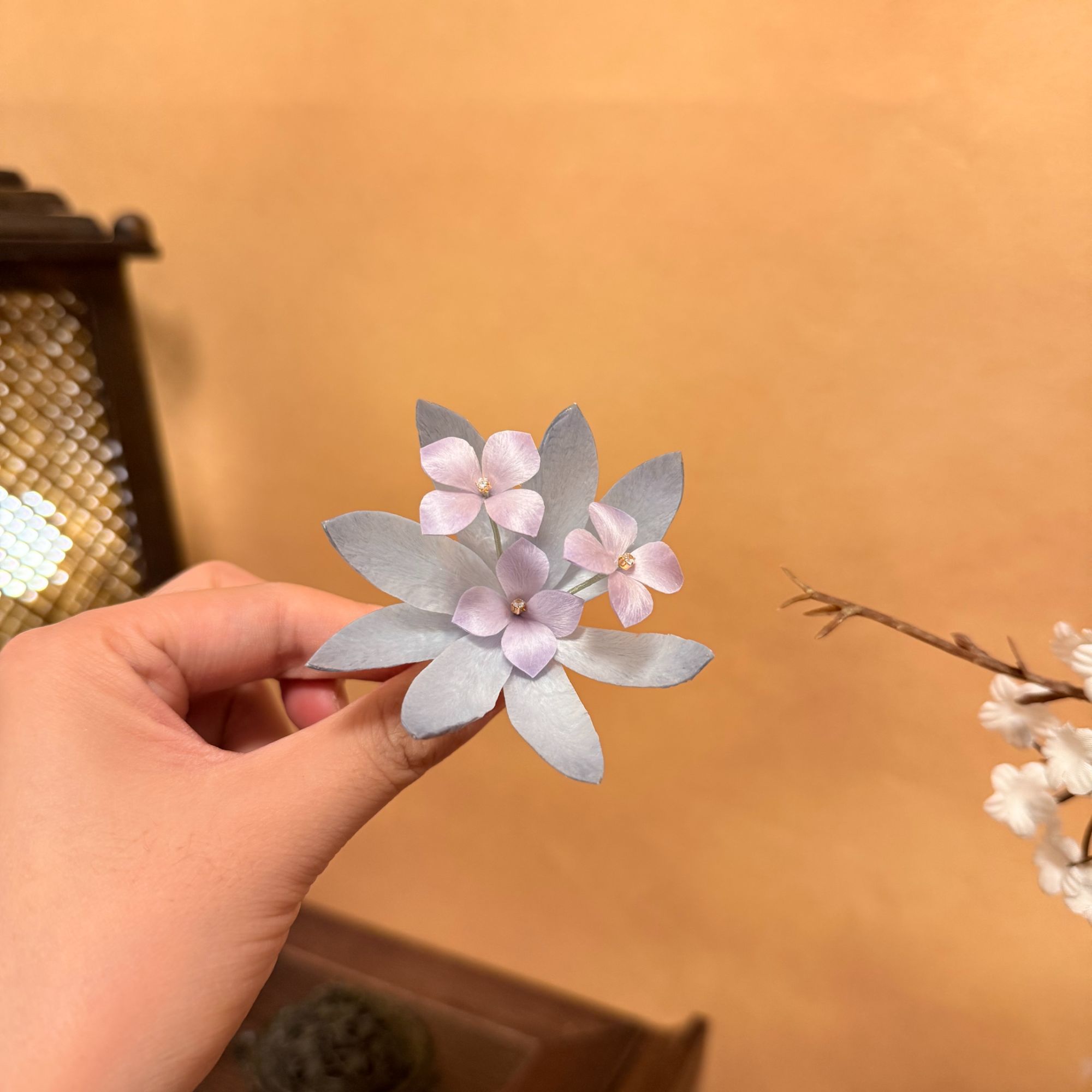 【紫晴】绒花发簪（主体备注，默认软簪）