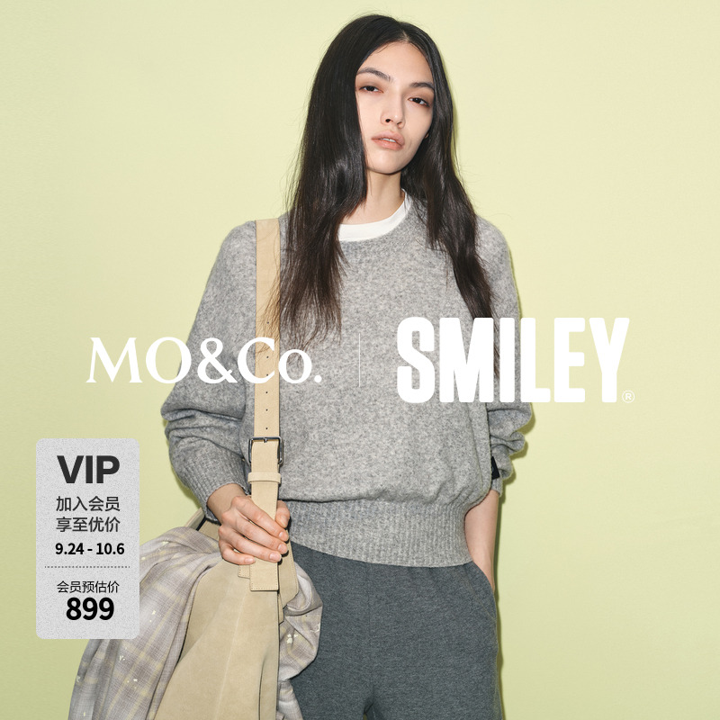 【SMILEY联名】MOCO毛衣冬含绵羊毛牦牛绒厚实MBE4SWT023