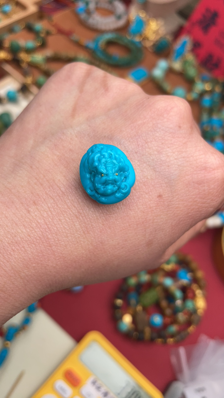 原矿绿松石卡16暴力蓝大黑天