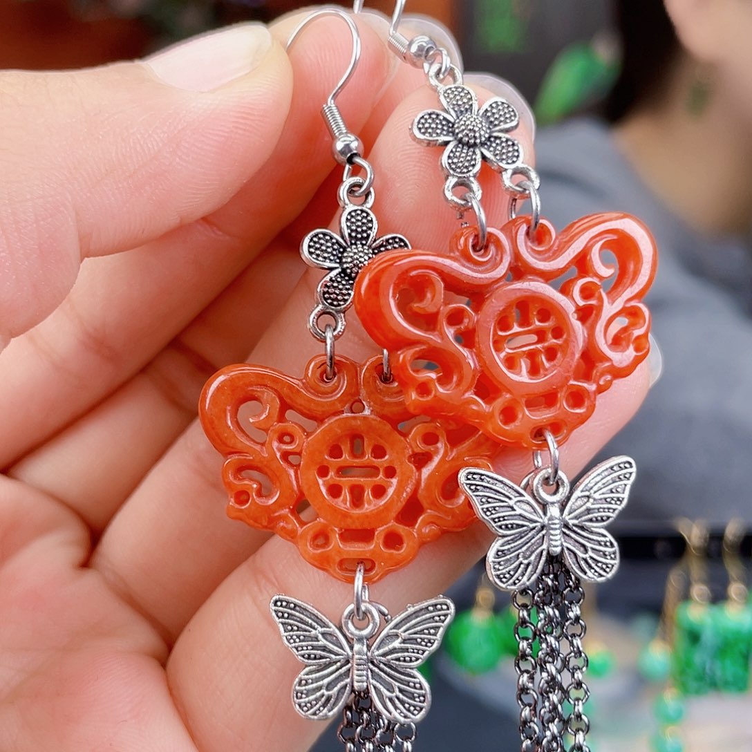 翡翠未镶嵌耳饰饰品