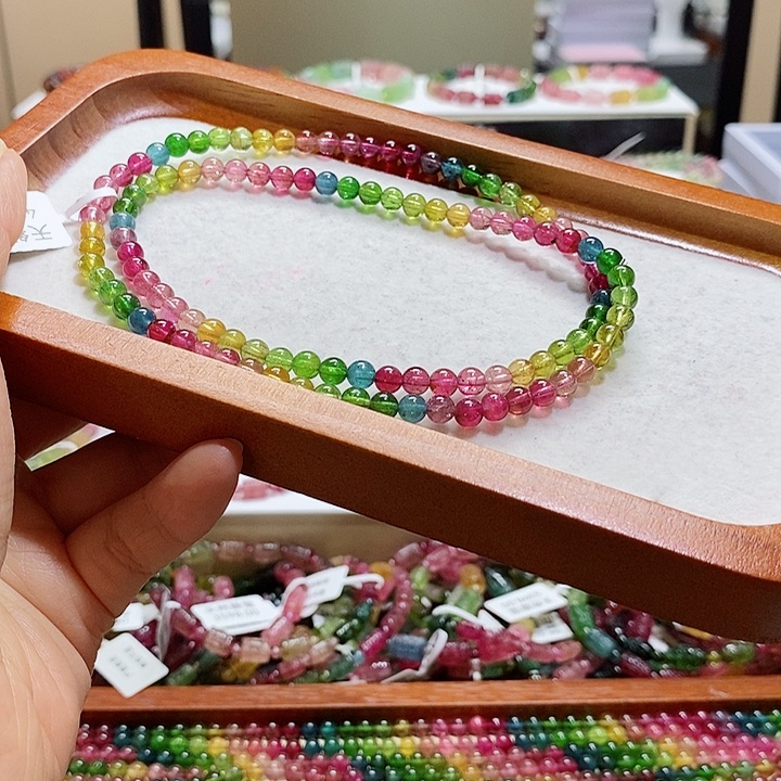 碧玺手链未镶嵌天然碧玺5.2毫米