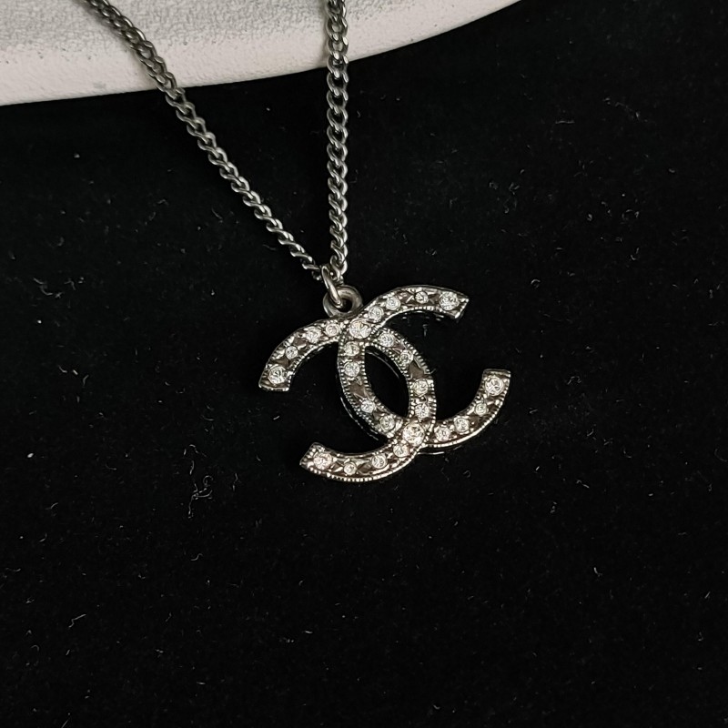 99新 Chanel/香奈儿 【24期】13K枪色星星纹理亮钻双C项链51984