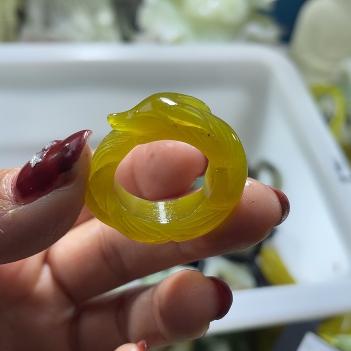 岫玉未镶嵌戒指卡18