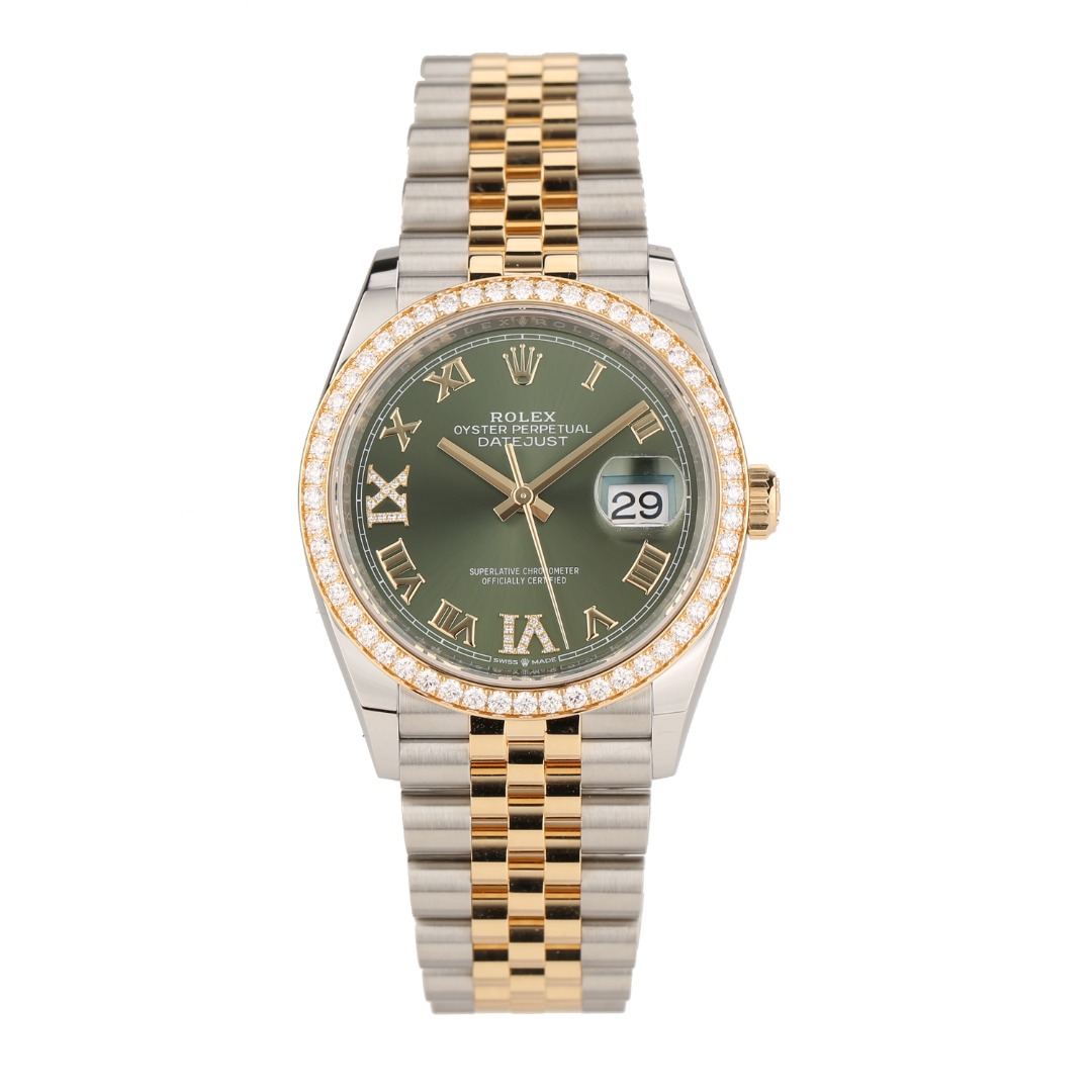 95新 Rolex/劳力士 22年全套/劳力士日志型126283rbr钻圈绿萝