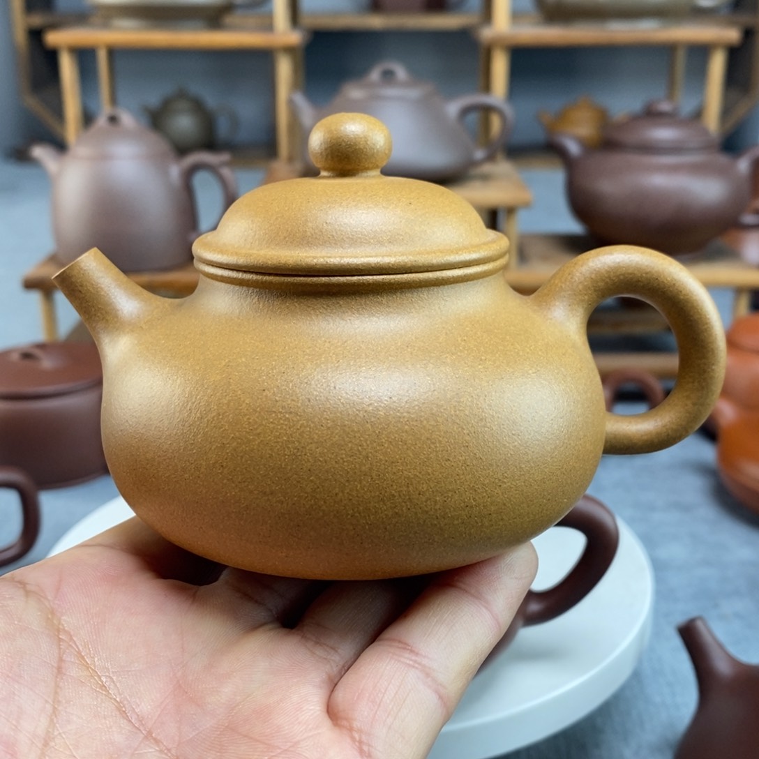 紫砂茶壶黄金段全手工容天