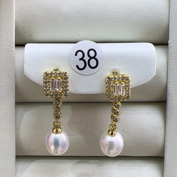 淡水珍珠耳饰银S925镶嵌