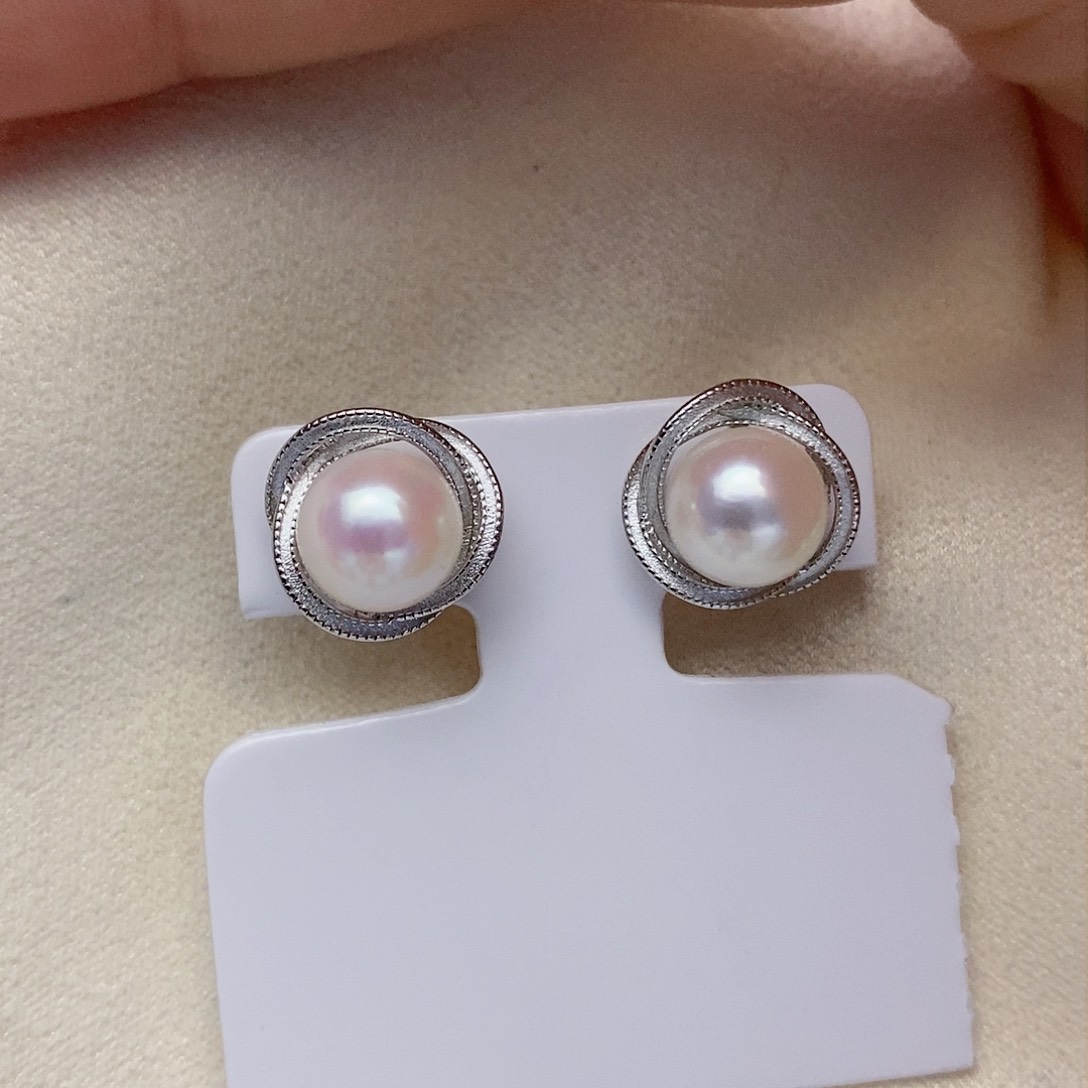 【闪购商品】海水珍珠耳饰银S925镶嵌