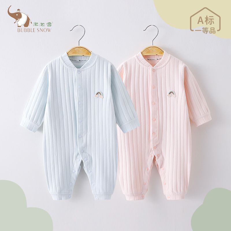 03特价春秋款新生儿连体衣儿童连体衣长袖洋气宝宝四季连体哈衣组