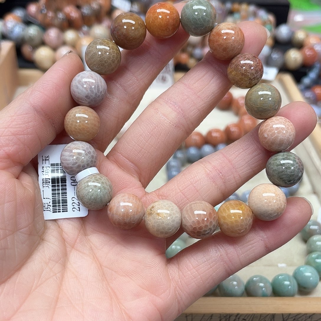 硅化珊瑚（珊瑚玉）手链未镶嵌秋*160