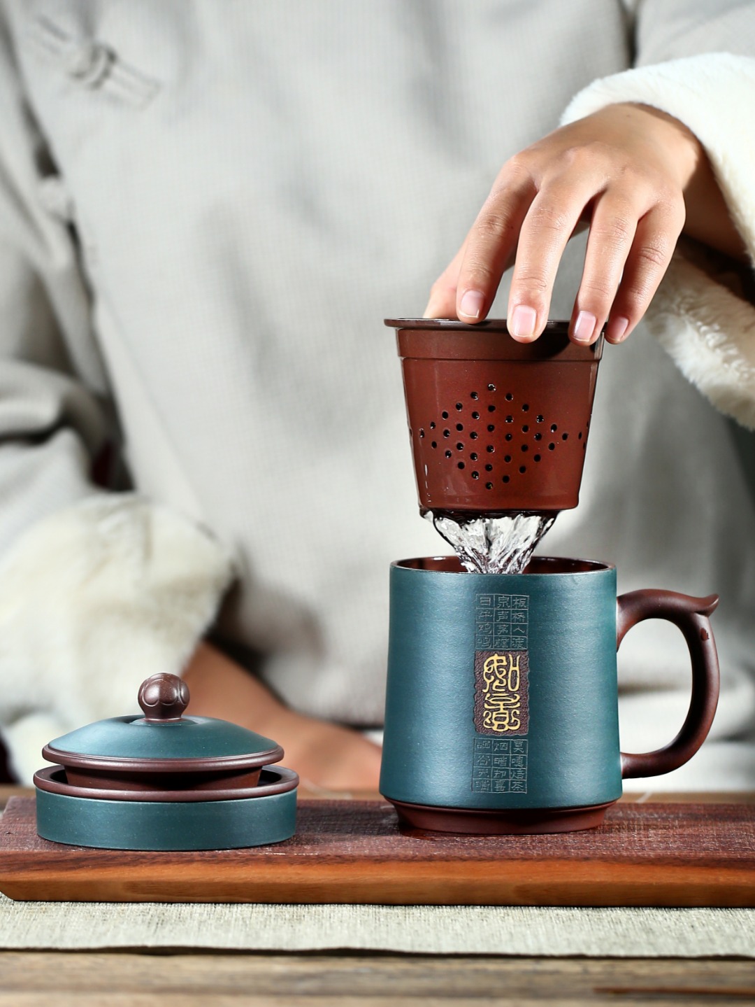 宜兴紫砂杯原矿泡茶杯——如意杯